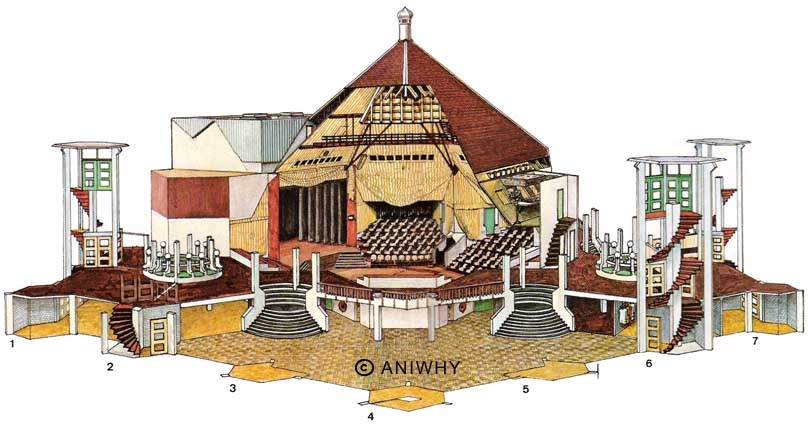 Exploded view van het speelhuis in Helmond van de architect Piet Blom.